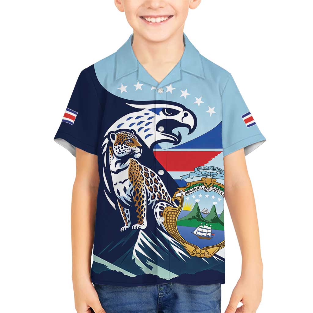 Costa Rica Jaguar Guaria Morada Family Matching Off Shoulder Short Dress and Hawaiian Shirt