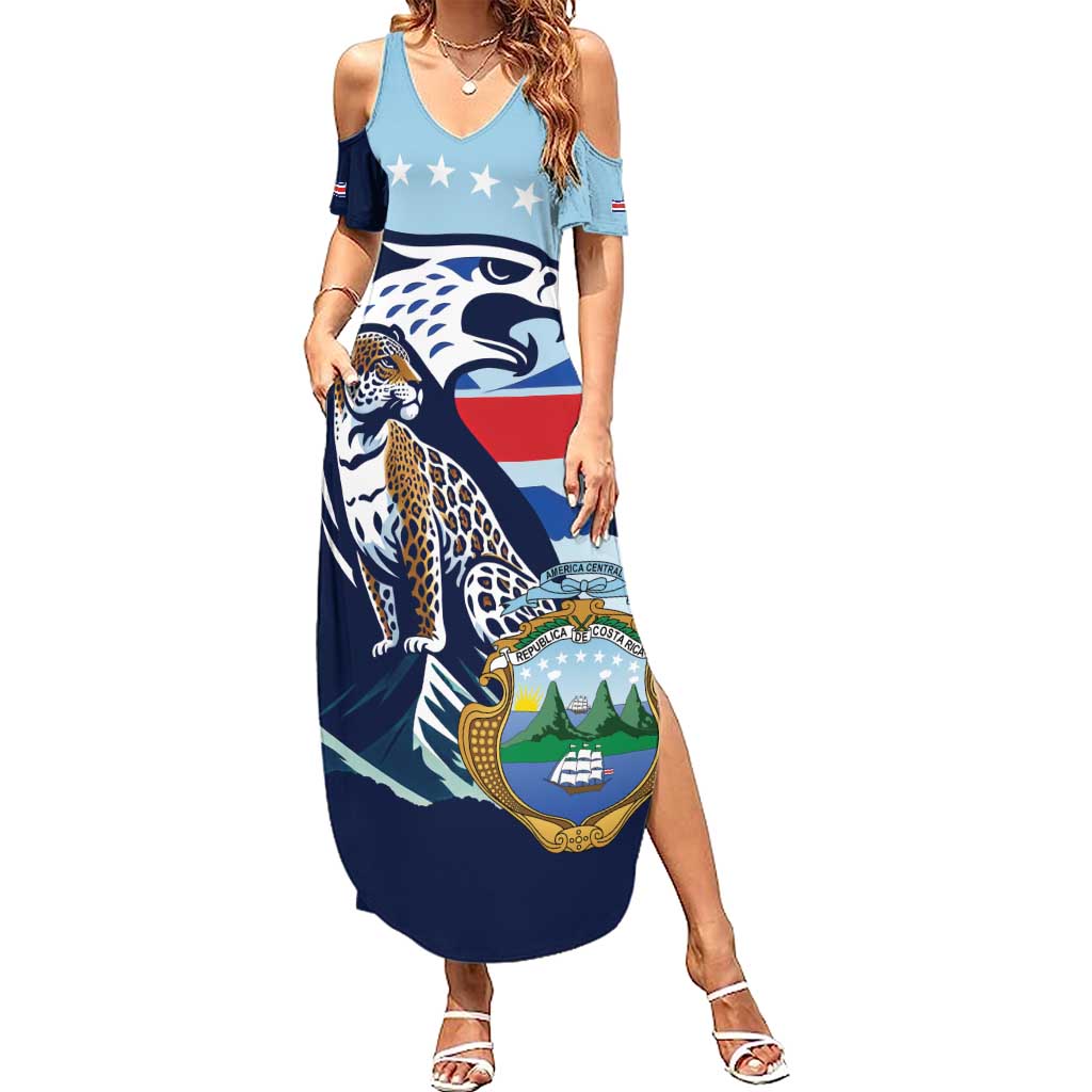 Costa Rica Jaguar Guaria Morada Family Matching Summer Maxi Dress and Hawaiian Shirt