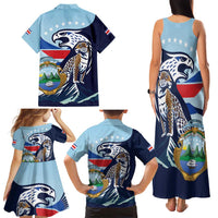 Costa Rica Jaguar Guaria Morada Family Matching Tank Maxi Dress and Hawaiian Shirt