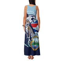 Costa Rica Jaguar Guaria Morada Family Matching Tank Maxi Dress and Hawaiian Shirt