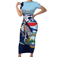 Costa Rica Jaguar Guaria Morada Short Sleeve Bodycon Dress