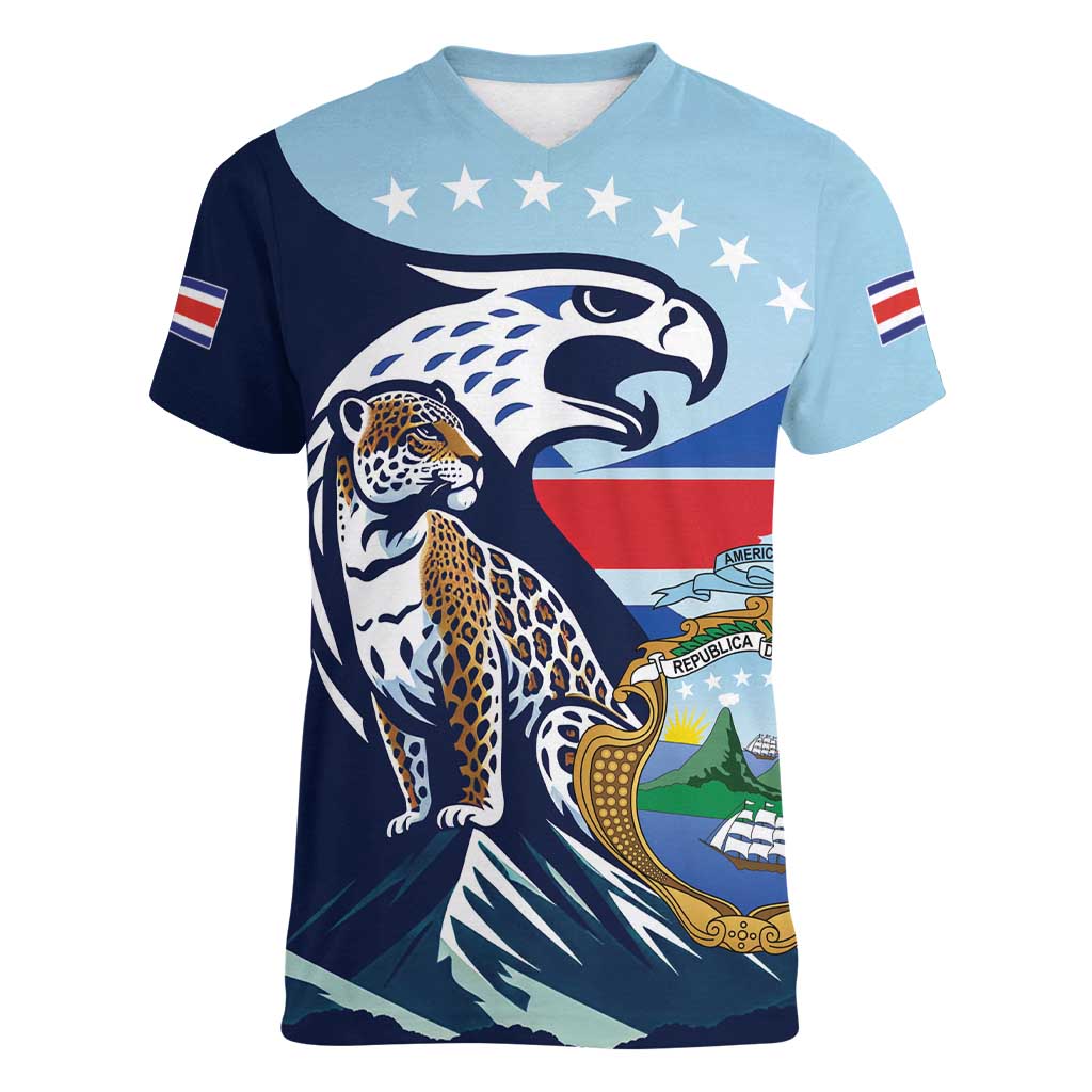 Costa Rica Jaguar Guaria Morada Women V-Neck T-Shirt