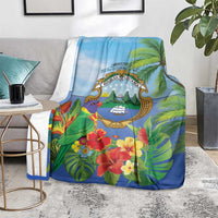 Costa Rica Parrot Tropical Flowers Blanket