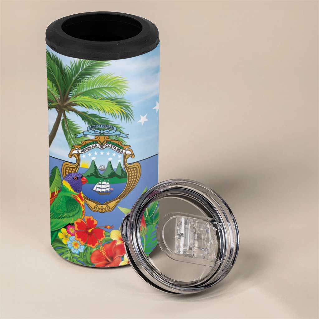 Costa Rica Parrot Tropical Flowers 4 in 1 Can Cooler Tumbler