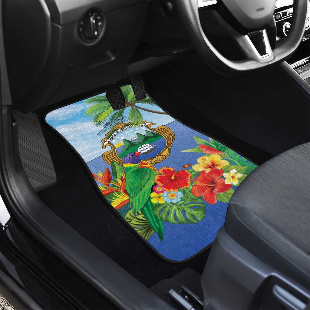 Costa Rica Parrot Tropical Flowers Car Mats