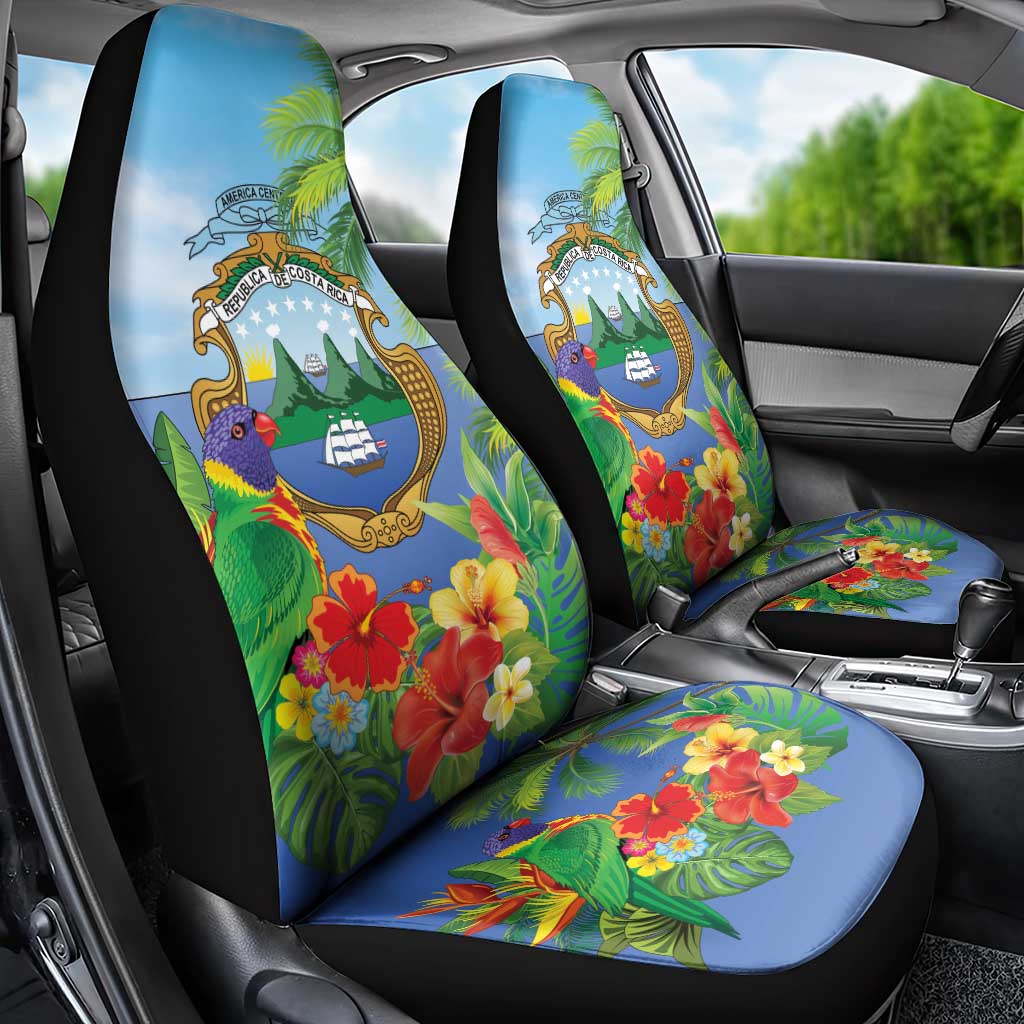 Costa Rica Parrot Tropical Flowers Car Seat Cover