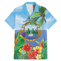 Costa Rica Parrot Tropical Flowers Family Matching Mermaid Dress and Hawaiian Shirt