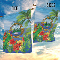 Costa Rica Parrot Tropical Flowers Garden Flag