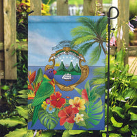 Costa Rica Parrot Tropical Flowers Garden Flag