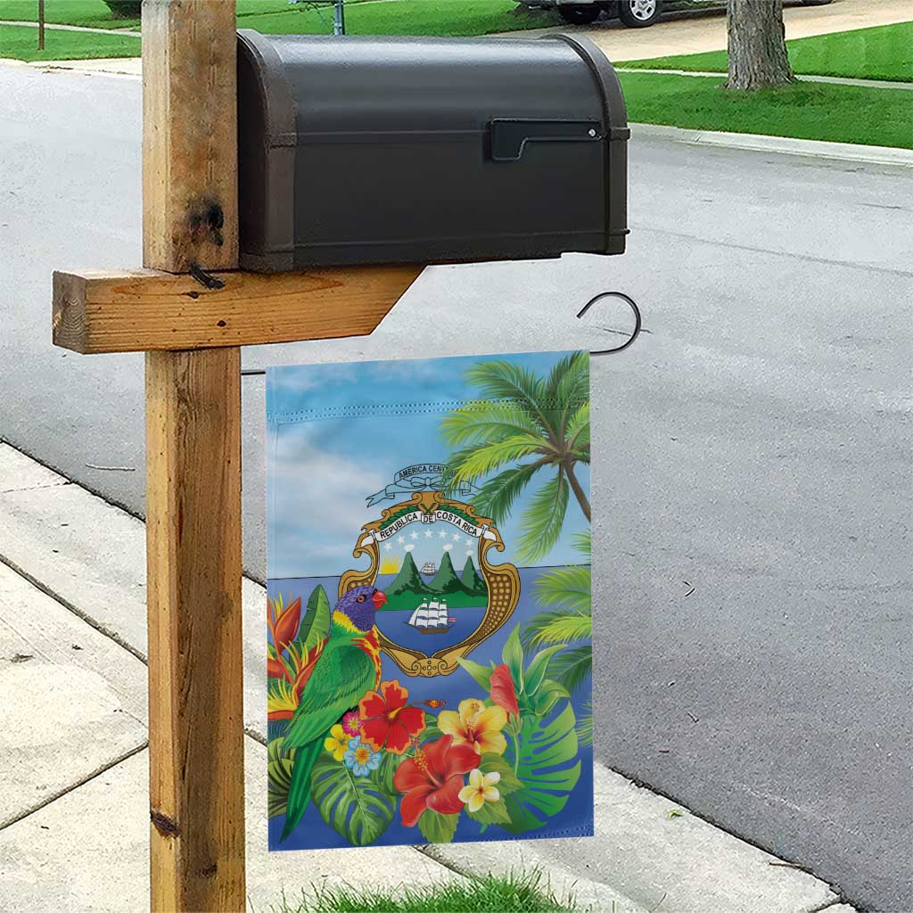 Costa Rica Parrot Tropical Flowers Garden Flag