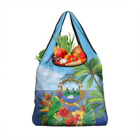 Costa Rica Parrot Tropical Flowers Grocery Bag