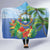 Costa Rica Parrot Tropical Flowers Hooded Blanket