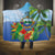 Costa Rica Parrot Tropical Flowers Hooded Blanket