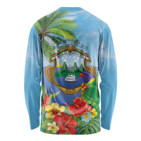 Costa Rica Parrot Tropical Flowers Long Sleeve Shirt