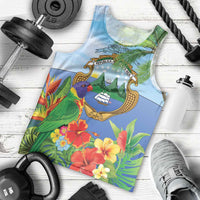 Costa Rica Parrot Tropical Flowers Men Tank Top