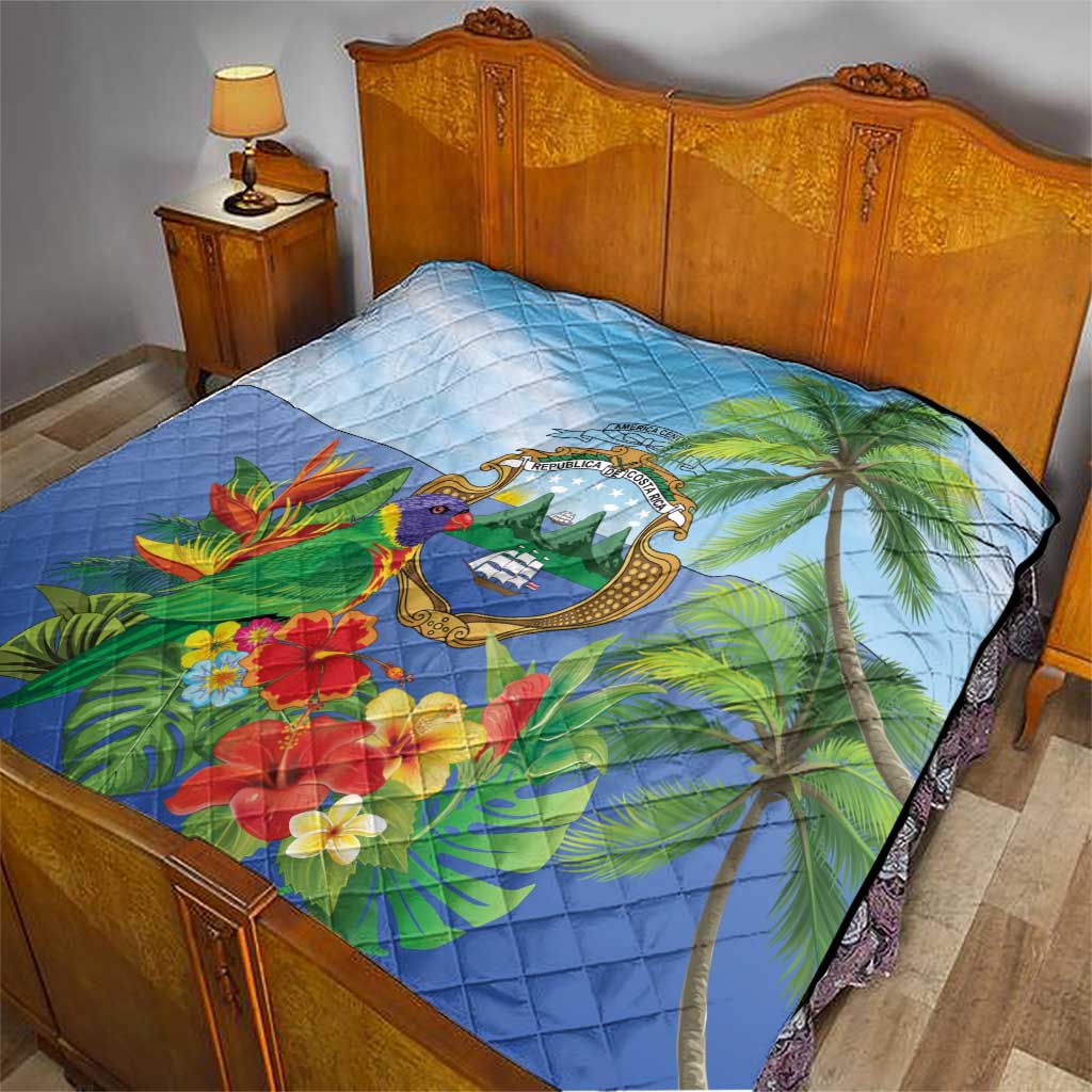 Costa Rica Parrot Tropical Flowers Quilt
