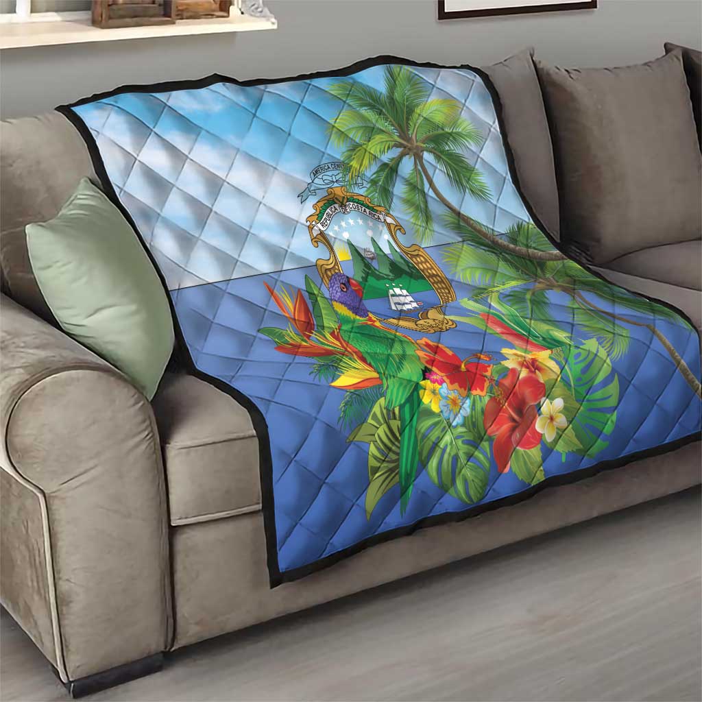 Costa Rica Parrot Tropical Flowers Quilt