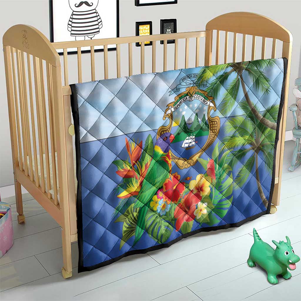 Costa Rica Parrot Tropical Flowers Quilt