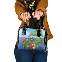 Costa Rica Parrot Tropical Flowers Shoulder Handbag