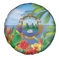Costa Rica Parrot Tropical Flowers Spare Tire Cover