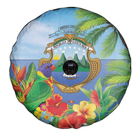 Costa Rica Parrot Tropical Flowers Spare Tire Cover