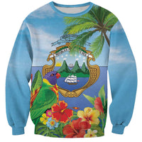 Costa Rica Parrot Tropical Flowers Sweatshirt