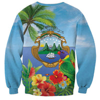 Costa Rica Parrot Tropical Flowers Sweatshirt