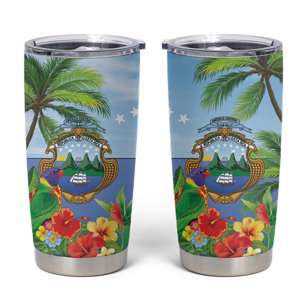 Costa Rica Parrot Tropical Flowers Tumbler Cup