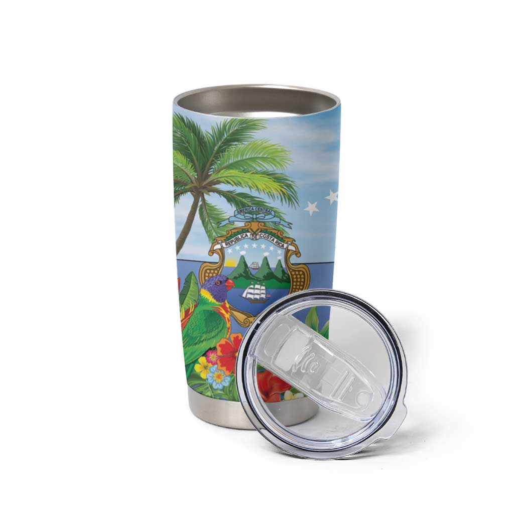 Costa Rica Parrot Tropical Flowers Tumbler Cup