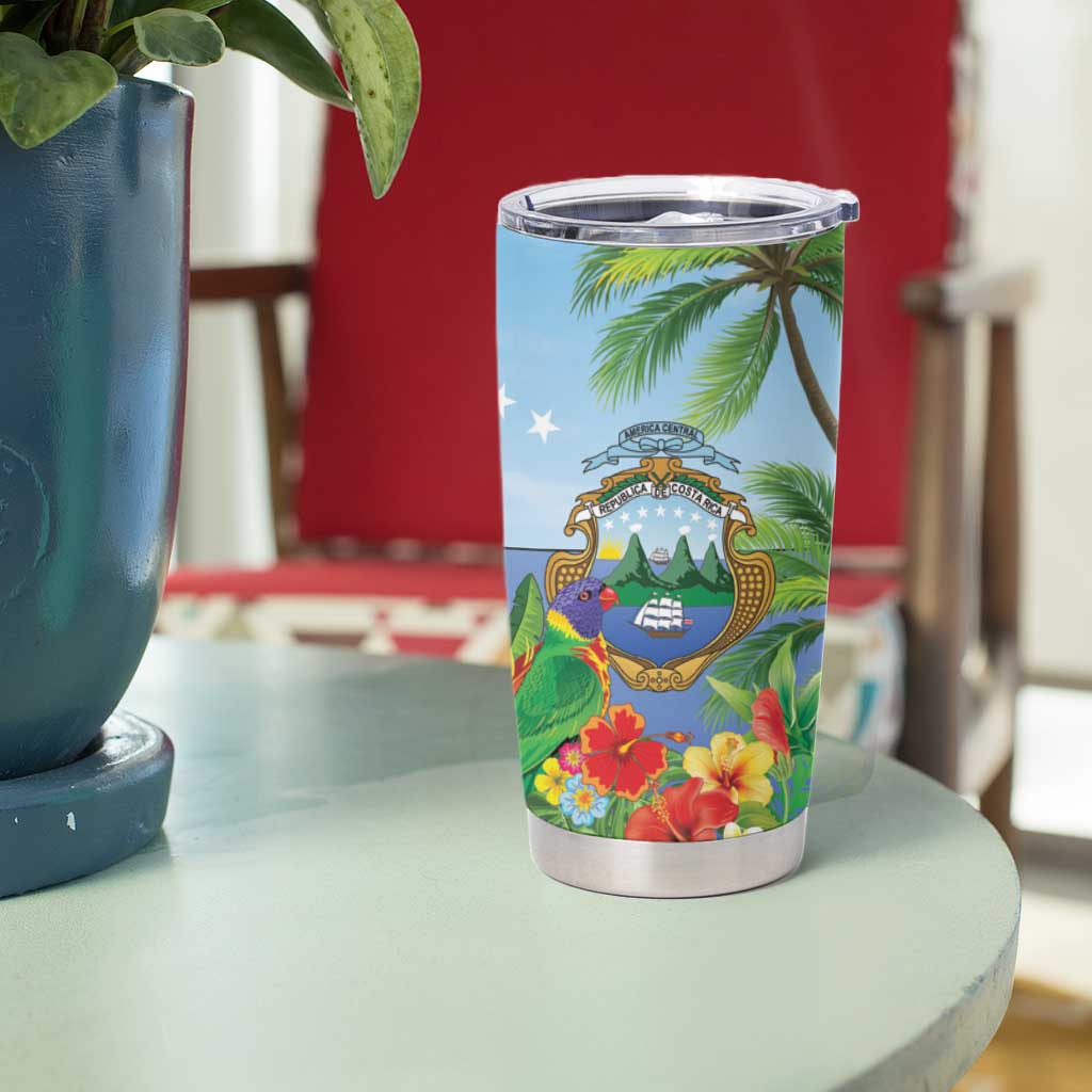 Costa Rica Parrot Tropical Flowers Tumbler Cup
