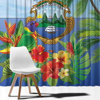 Costa Rica Parrot Tropical Flowers Window Curtain