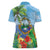 Costa Rica Parrot Tropical Flowers Women Polo Shirt