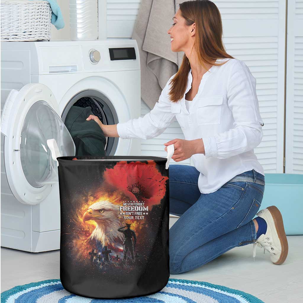US Memorial Day Personalized Laundry Basket May We Never Forget Freedom Isnt Free