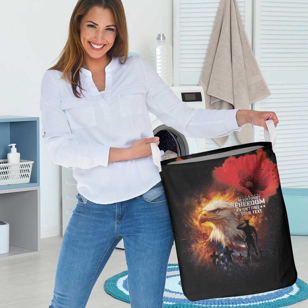 US Memorial Day Personalized Laundry Basket May We Never Forget Freedom Isnt Free