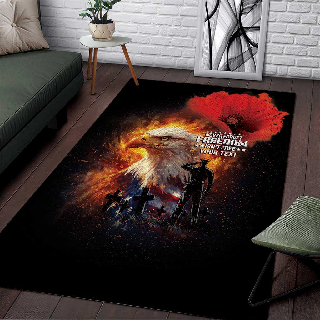US Memorial Day Personalized Area Rug May We Never Forget Freedom Isnt Free