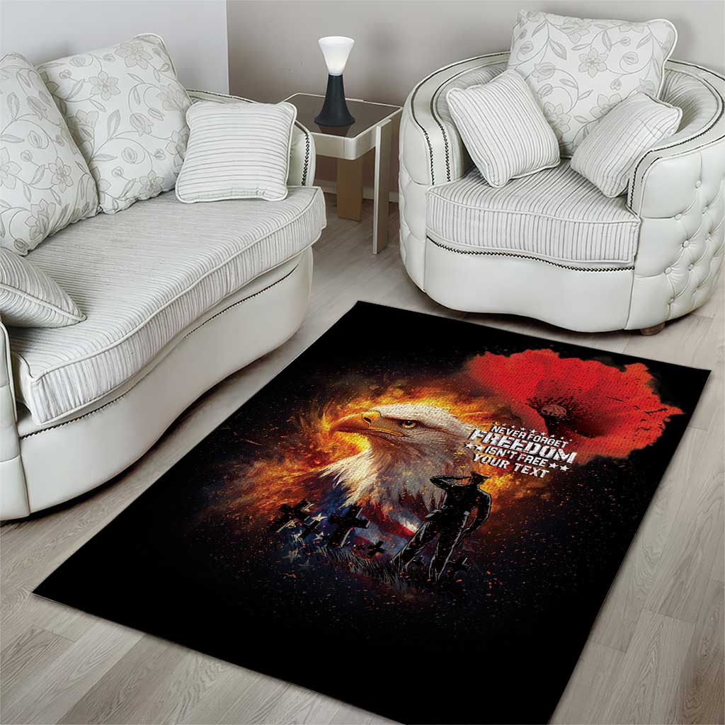 US Memorial Day Personalized Area Rug May We Never Forget Freedom Isnt Free