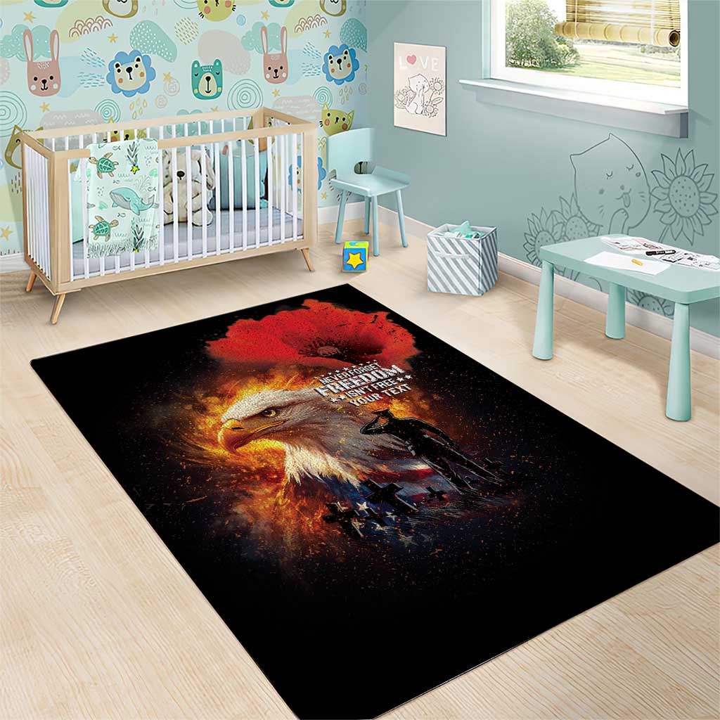 US Memorial Day Personalized Area Rug May We Never Forget Freedom Isnt Free