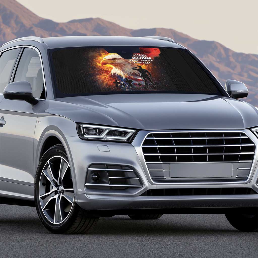 US Memorial Day Personalized Auto Sun Shade May We Never Forget Freedom Isnt Free