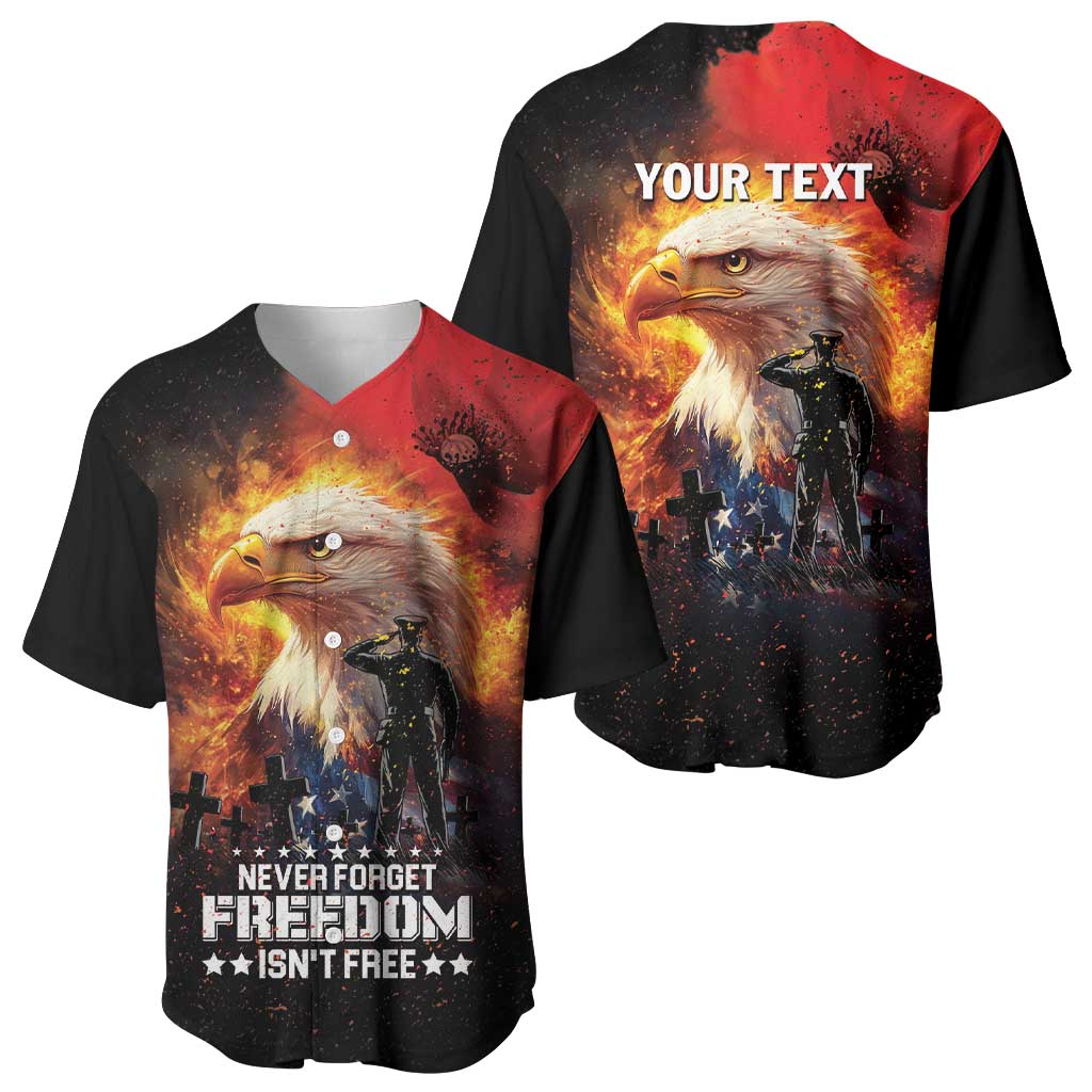 US Memorial Day Personalized Baseball Jersey May We Never Forget Freedom Isnt Free