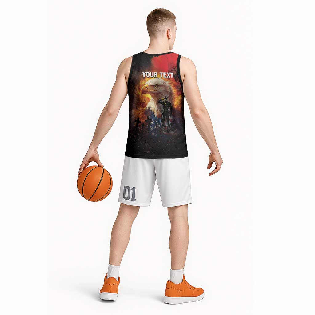 US Memorial Day Personalized Basketball Jersey May We Never Forget Freedom Isnt Free