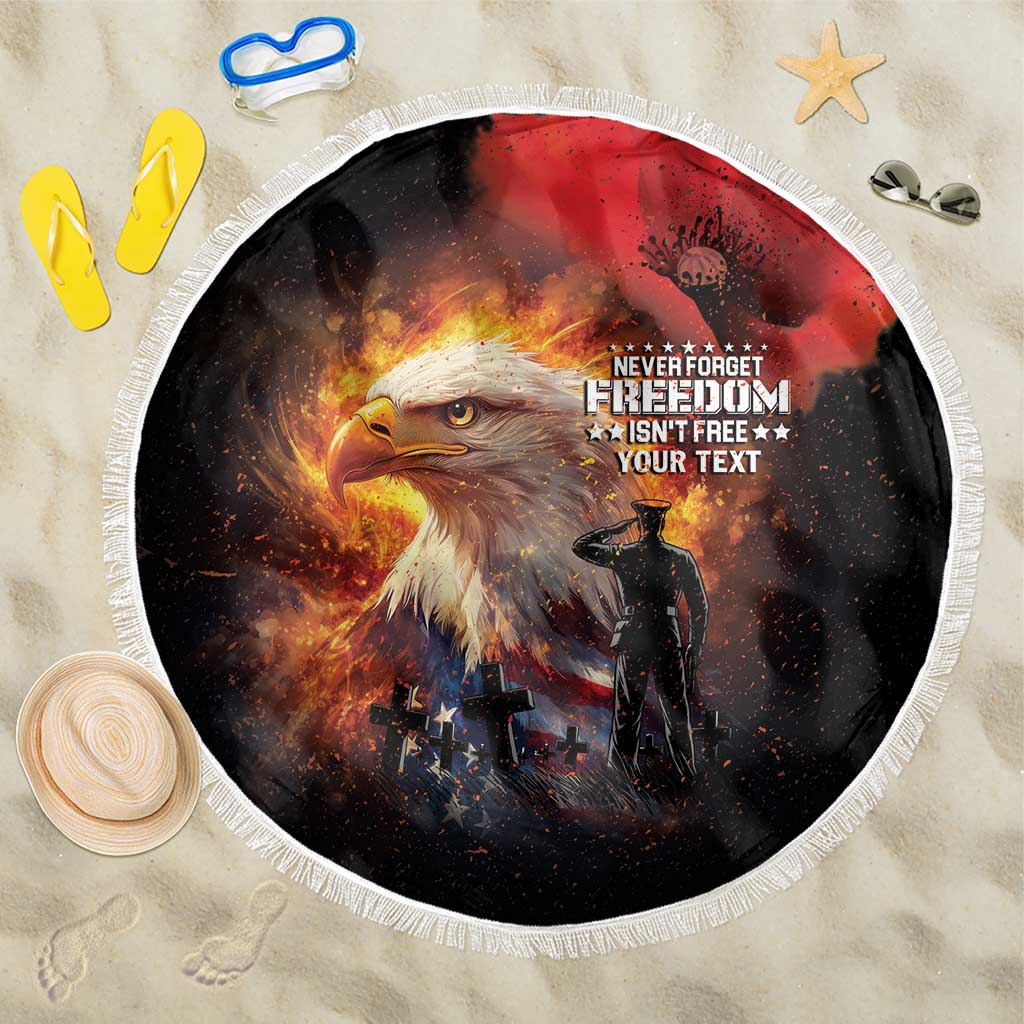 US Memorial Day Personalized Beach Blanket May We Never Forget Freedom Isnt Free