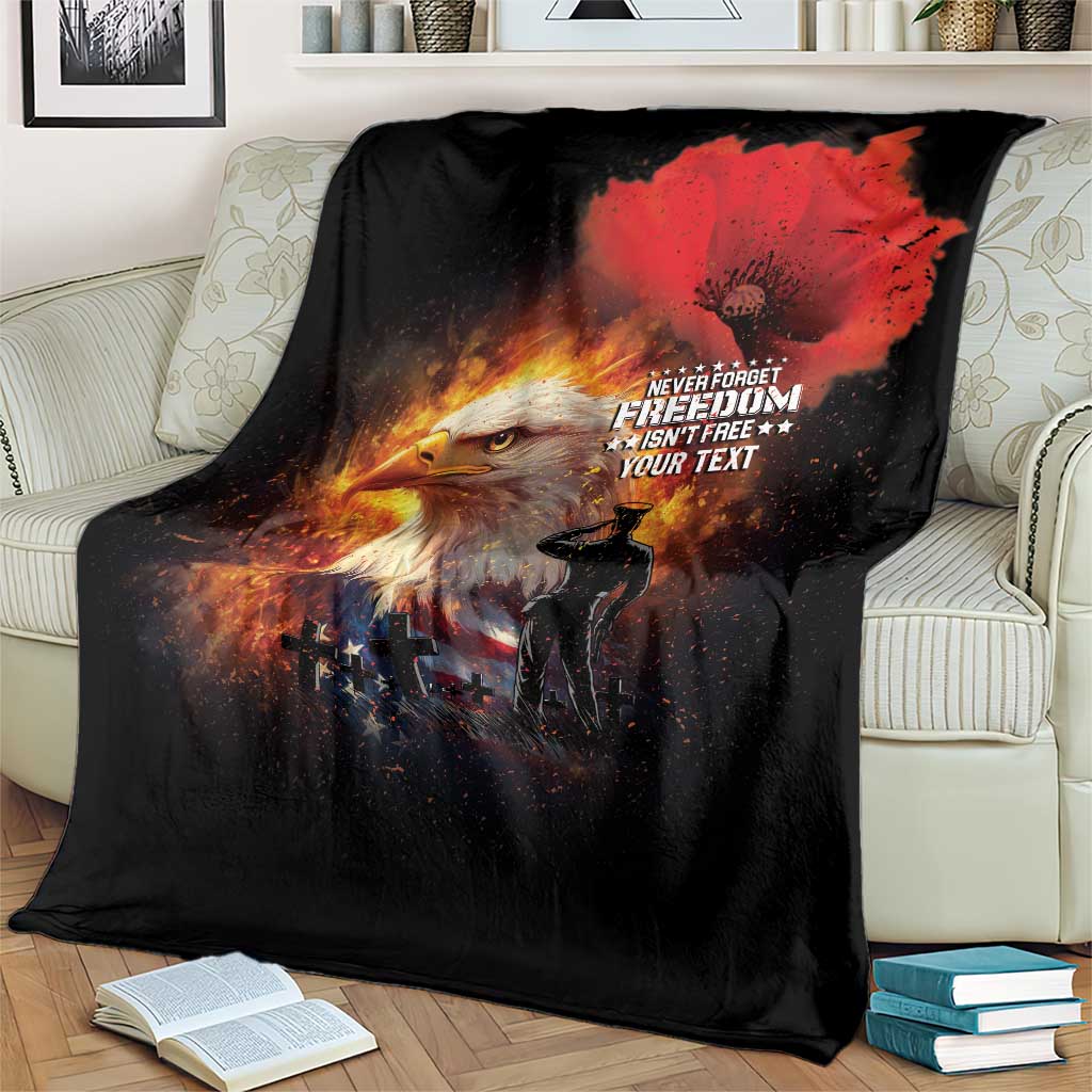US Memorial Day Personalized Blanket May We Never Forget Freedom Isnt Free