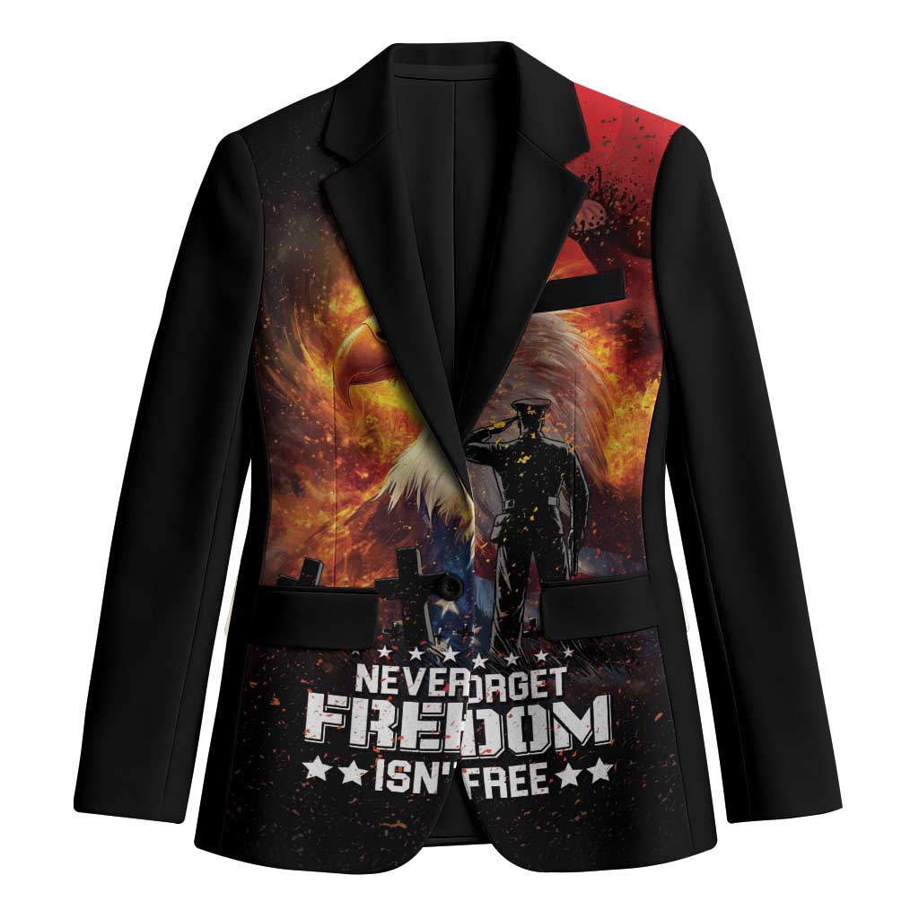 US Memorial Day Personalized Blazer May We Never Forget Freedom Isnt Free