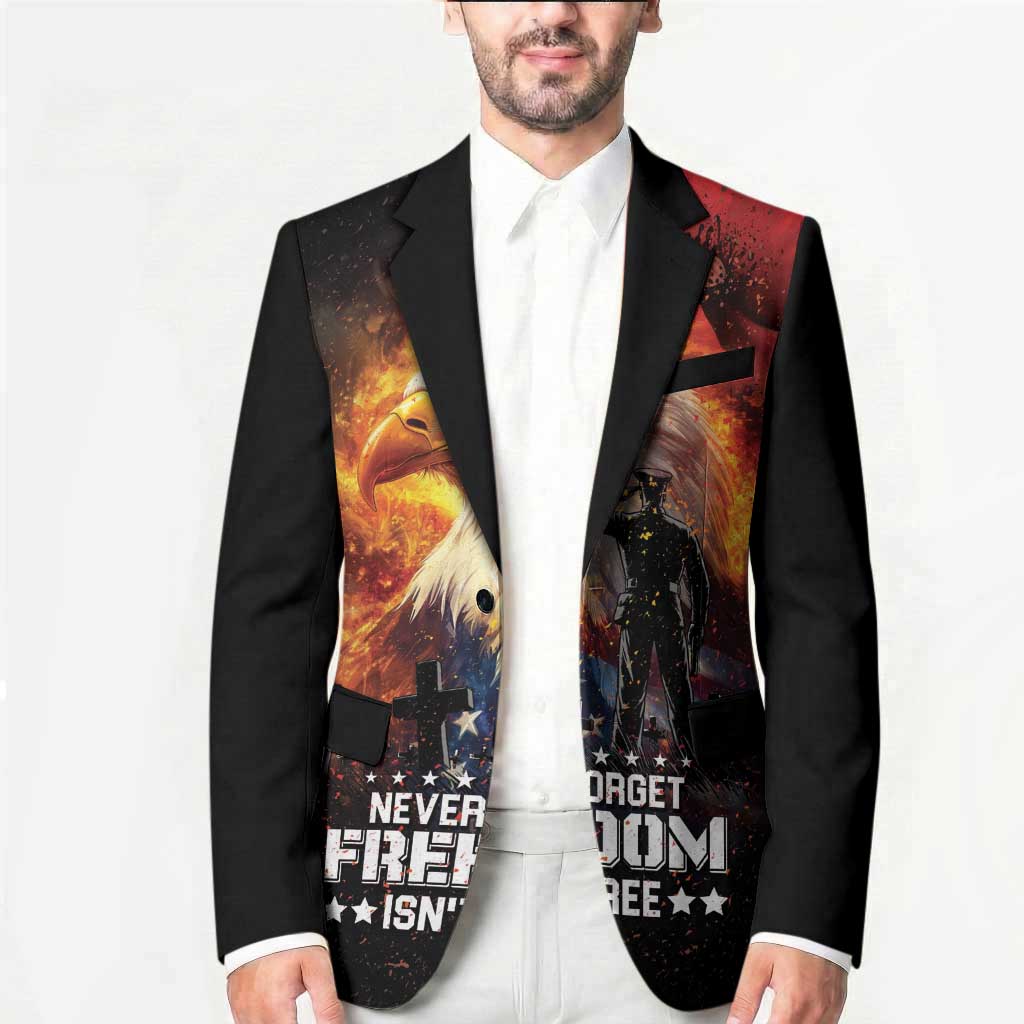 US Memorial Day Personalized Blazer May We Never Forget Freedom Isnt Free
