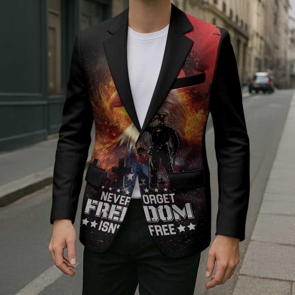 US Memorial Day Personalized Blazer May We Never Forget Freedom Isnt Free