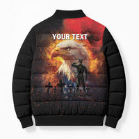 US Memorial Day Personalized Bomber Puffer Jacket May We Never Forget Freedom Isnt Free