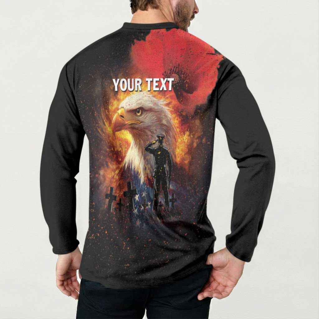 US Memorial Day Personalized Button Sweatshirt May We Never Forget Freedom Isnt Free