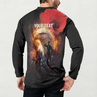 US Memorial Day Personalized Button Sweatshirt May We Never Forget Freedom Isnt Free