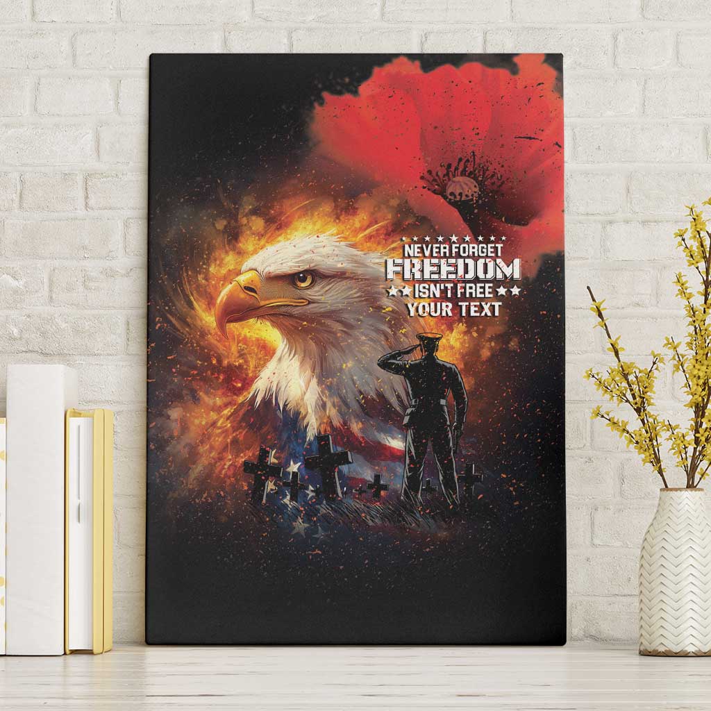 US Memorial Day Personalized Canvas Wall Art May We Never Forget Freedom Isnt Free