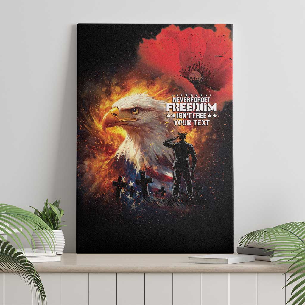 US Memorial Day Personalized Canvas Wall Art May We Never Forget Freedom Isnt Free